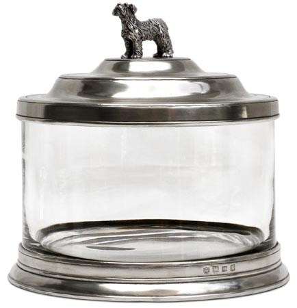 Biscuit jar, grey, Pewter and Glass, cm Ø21xh20 lt 3,6