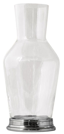 Bedside Carafe, grey, Pewter and lead-free Crystal glass, cm h 22 cl 92
