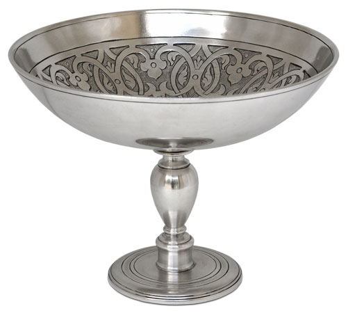 Footed bowl, grey, Pewter, cm Ø 23 x h 17,5