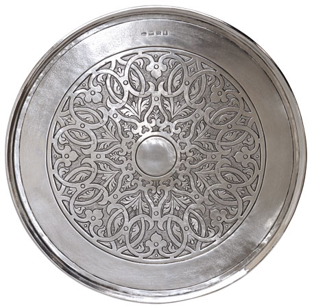 Footed cake plate, grey, Pewter, cm 30 x 8,5