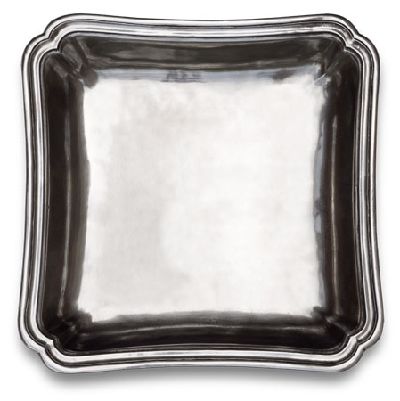 Square bowl, grey, Pewter, cm 26x26