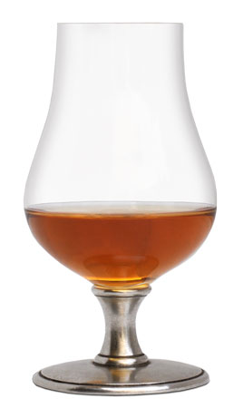 Vaso Bourbon, gris, Estaño y Cristal, cm h 13,5 cl 22