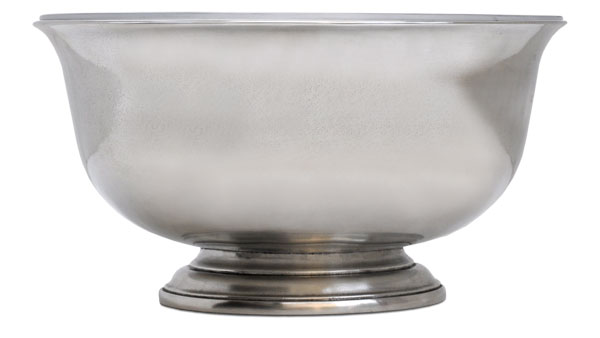 Footed bowl (with insert for flowers), grey, Pewter, cm Ø 21,5 h 11