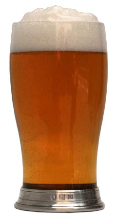 Bicchiere birra, grigio, Metallo (Peltro) e Vetro, cm h 16,3 x cl 50