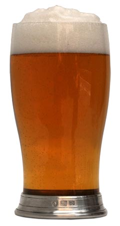 Copa cerveza, gris, Estaño y Vidrio, cm h 12,6 x cl 25