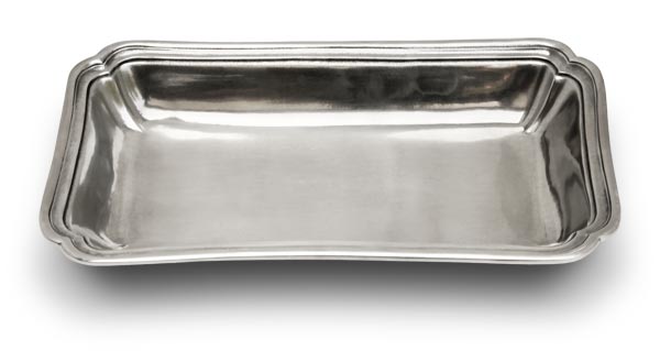 Rectangular bowl, grey, Pewter, cm 31 x 18 x h 3,5