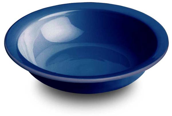 Round serving bowl - blue, White, Ceramic, cm Ø 35