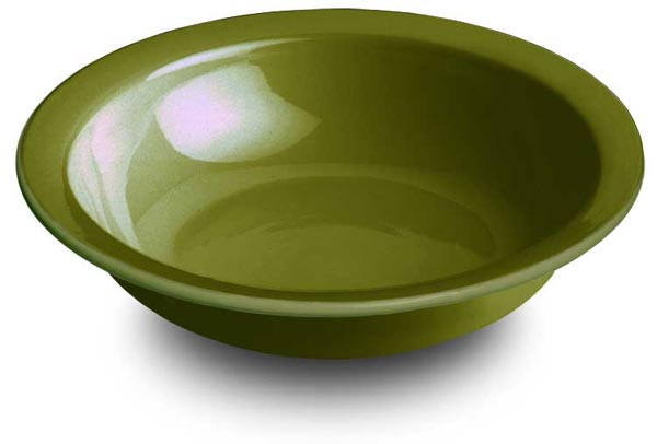 Round serving bowl - green, White, Ceramic, cm Ø 35