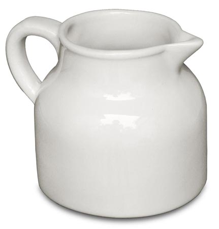 Milk pitcher, alb, Ceramice, cm h 8