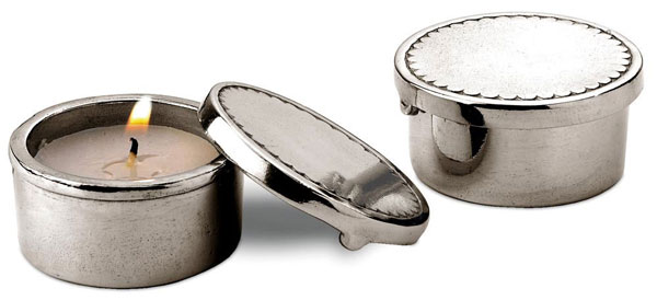 Small round engraved box, grey, Pewter, cm Ø5