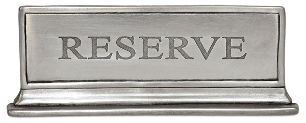 Table sign (Reserve), grey, Pewter, cm 11,5 x 4,5