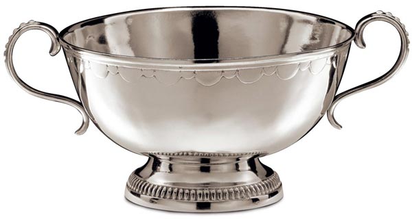 Footed bowl, grey, Pewter, cm Ø 22