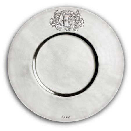 Сервировочная тарелка, серый, олова, cm Ø 32,5