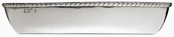 Bacinella ovale, grigio, Metallo (Peltro), cm 23,5x17,5xh4