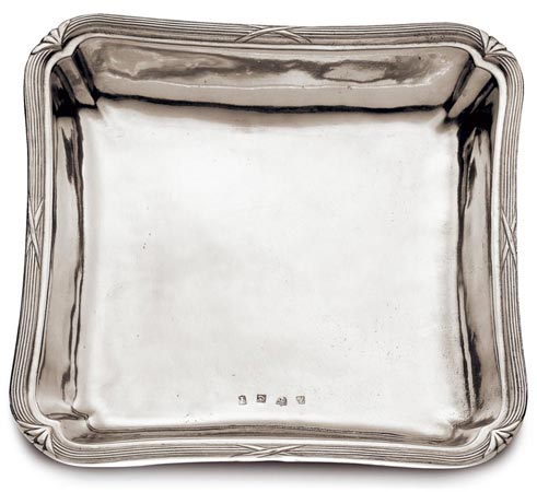 Блюдо квадратное, серый, олова, cm 26x26