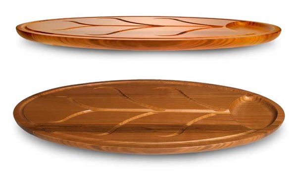 Oval cherry cutting board, red, Wood, cm 44,5 x 25,7 h 2,1