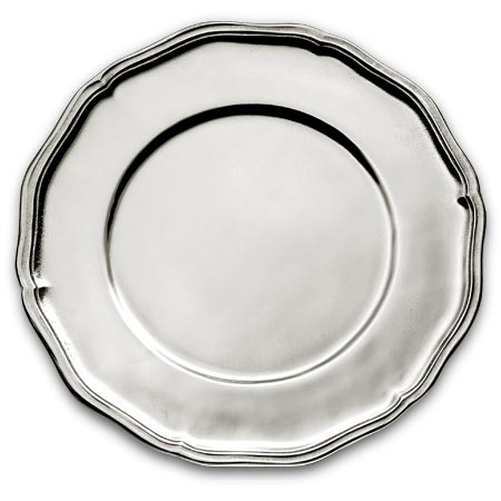 Πιάτο παρουσίασης στυλ μπαρόκ, Γκρι, κασσίτερος, cm Ø 32