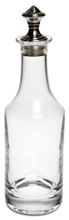 Oljeflaske, grå, Tinn og blyfri krystall glass, cm h 18,5