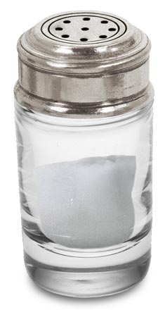 Salt shaker, grey, Pewter and lead-free Crystal glass, cm h 8