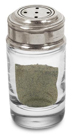 Pepper shaker, grey, Pewter and lead-free Crystal glass, cm h 8