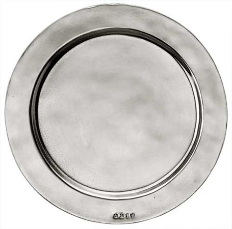 Piatto (sottobicchiere), grigio, Metallo (Peltro), cm Ø 10,5