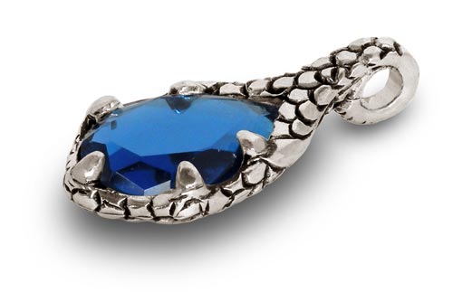 Кулон - crystal sapphire, серый и blu, олова и lead-free Crystal glass, cm 5,5 x 2,5