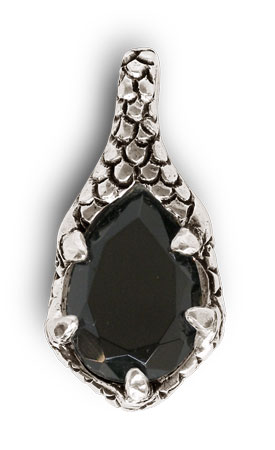 Pendant - crystal jet, grey and nero, Pewter and lead-free Crystal glass, cm 5,5 x 2,5