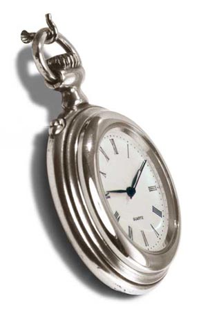 Reloj de bolsillo, gris, Estaño, cm 4.3