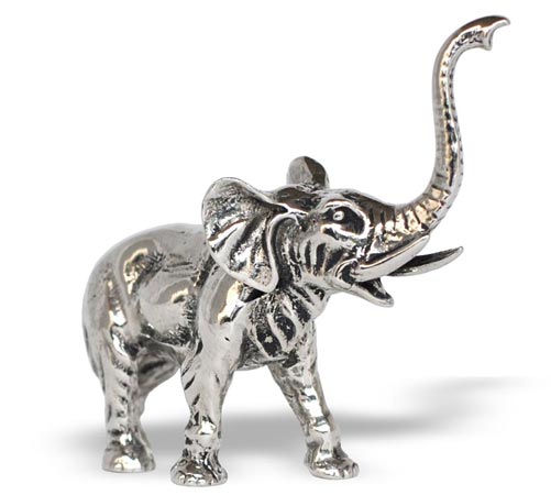 Metall Skulptur - Elefanten, Grau, Zinn, cm 8