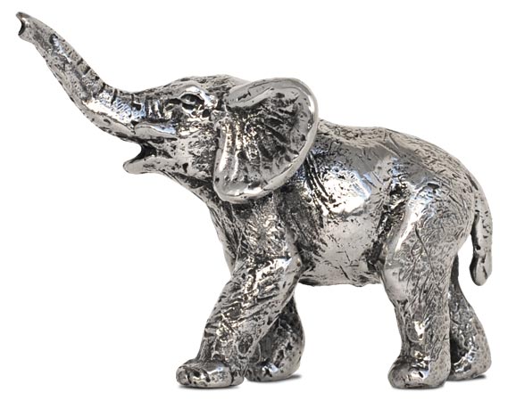 Statuette - elephant, gris, étain, cm 9