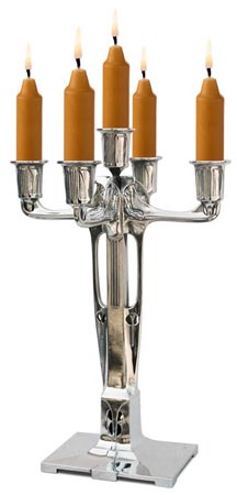 Five-flames candelabra, grey, Pewter / Britannia Metal, cm h 37