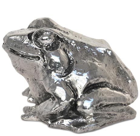 Statuette - frog, grey, Pewter, cm h 6,5 x 9,5 x 9,0