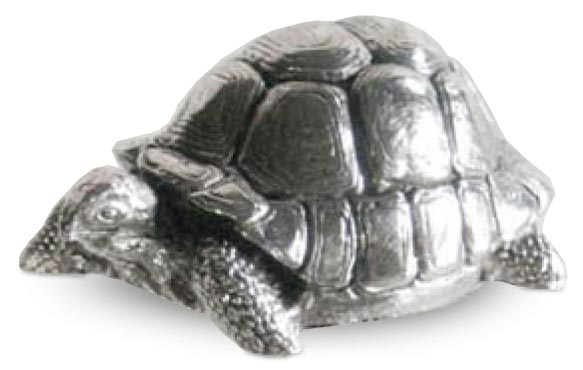 Statuetta - tartaruga, grigio, Metallo (Peltro) / Britannia Metal, cm 8 x 4,5 x h 3,5