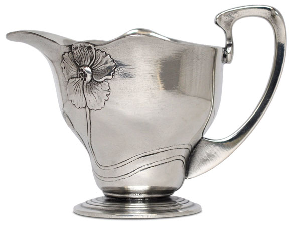 Milk pitcher - primula, gri, Cositor / Britannia Metal, cm h 8