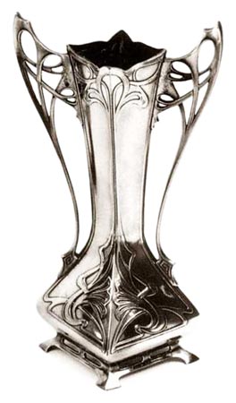 Blumen Vase, Grau, Zinn / Britannia Metal, cm h 35