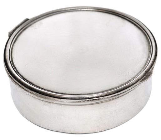 Round box, grey, Pewter / Britannia Metal, cm Ø 10,5