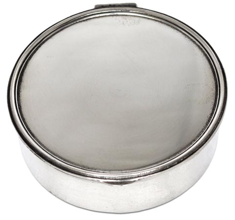 Round box, grey, Pewter / Britannia Metal, cm Ø 10,5