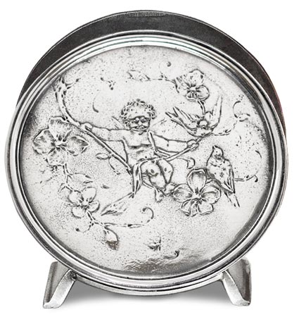 Салфетница - Ангел на качелях, серый, олова / Britannia Metal, cm 10,5
