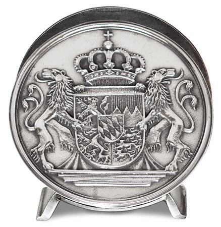 Porte serviette - armoiries de la Bavière, gris, étain / Britannia Metal, cm 10,5