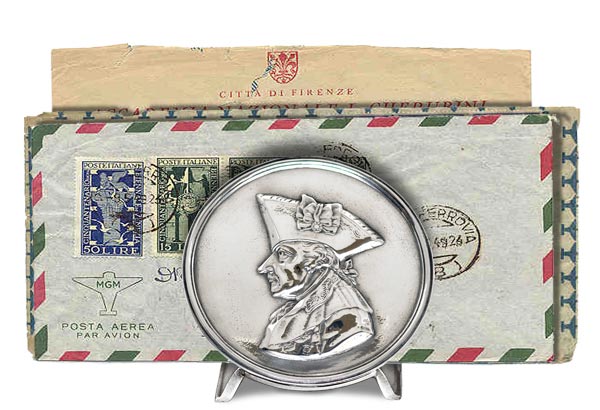 Serviette holder - Frederick the Great, grey, Pewter / Britannia Metal, cm 10,5