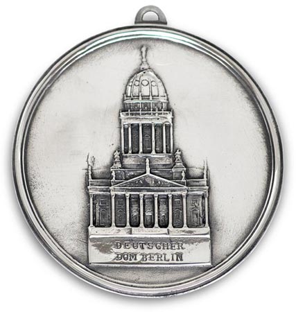 Medalion - berlin catedrala, gri, Cositor / Britannia Metal, cm 10,5