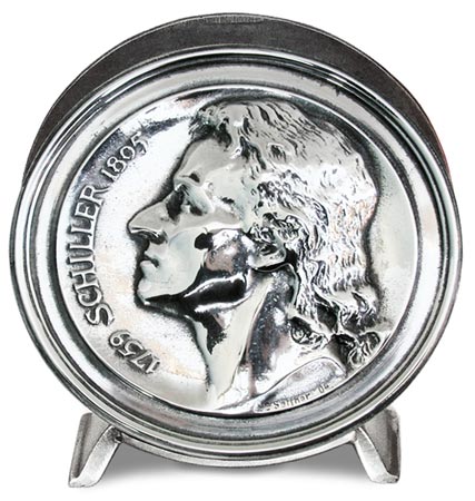 Салфетница - Шиллер, Фридрих, серый, олова / Britannia Metal, cm 10,5