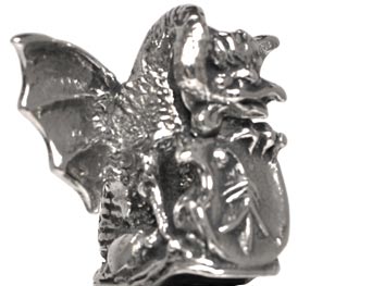Estatuilla - dragón de Basilea, gris, Estaño, cm h 3