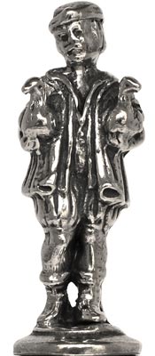 Kleine Figur - Gänsemännchen, Grau, Zinn, cm h 4,7