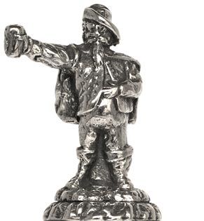 Statuetta - moschettiere, grigio, Metallo (Peltro) / Britannia Metal, cm h 3,7