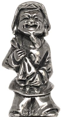 Japanese man figurine, grey, Pewter / Britannia Metal, cm h 4,6