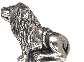 Statuette - lion, gris, étain, cm h 3