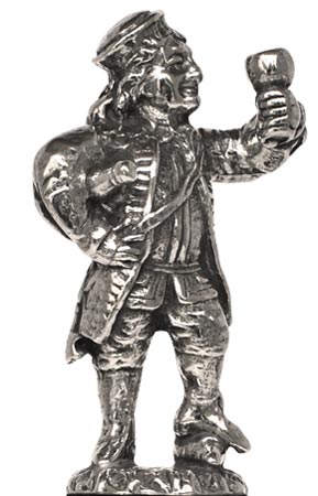 Heidelberg man with flagon figurine, grey, Pewter, cm h 5,3