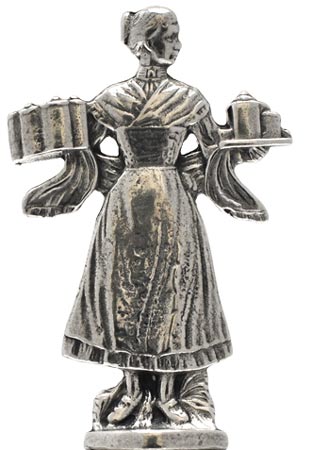 Statuette - waitress - WMF, grey, Pewter, cm 0