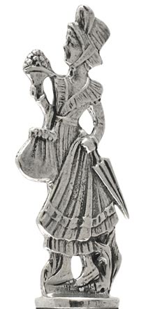 Walking woman statuette, grey, Pewter, cm h 6,6